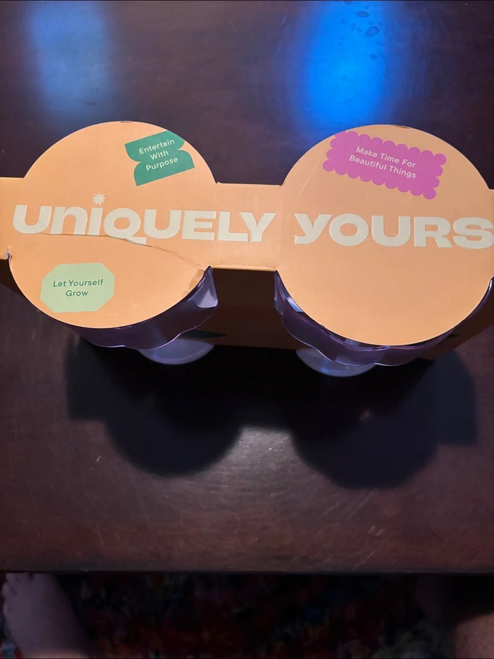 Uniquely Yours Set of 2 Pink Coupe Glasses NWT